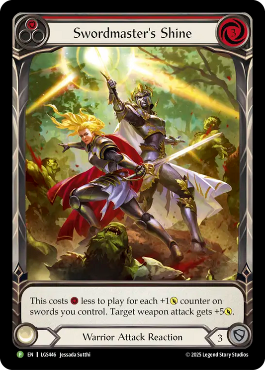 Swordmaster's Shine (Red) (Extended Art) (LGS446) Cold Foil - Flesh and Blood: Promo Cards