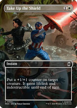 Take Up the Shield (Borderless) (348) - Marvel Super Heroes