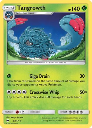 Tangrowth (8) Reverse Holofoil - Burning Shadows