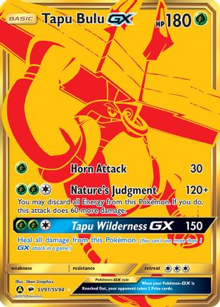 Tapu Bulu GX (Gold) (SV91) Holofoil - Hidden Fates