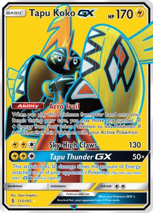 Tapu Koko GX (Full Art) (135) Holofoil - Guardians Rising