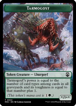 Tarmogoyf // Saproling (22/21) Ripple Foil - Commander: Modern Horizons 3 Tokens
