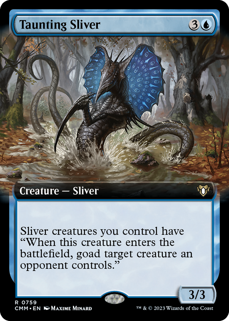 Taunting Sliver (Extended Art) (759) - Commander Masters