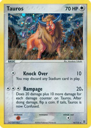 Tauros (16) Holofoil - FireRed & LeafGreen