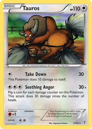 Tauros (57) Reverse Holofoil - Generations