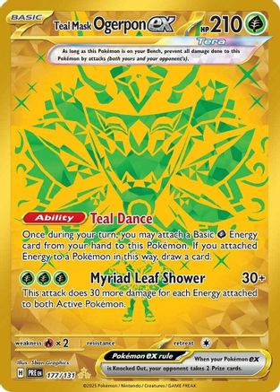 Teal Mask Ogerpon ex (Gold) (177) Holofoil - Prismatic Evolutions