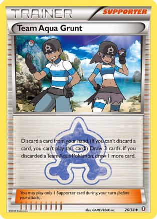 Team Aqua Grunt (26) Reverse Holofoil - Double Crisis