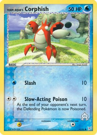Team Aqua's Corphish (51) Reverse Holofoil - Team Magma vs Team Aqua