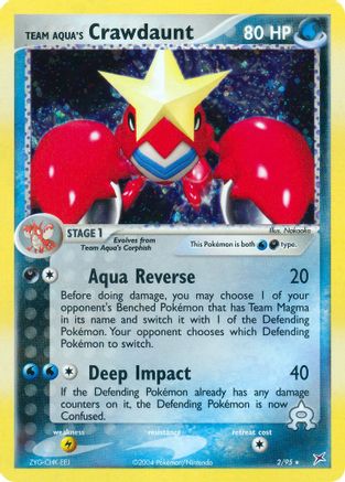 Team Aqua's Crawdaunt (2) Reverse Holofoil - Team Magma vs Team Aqua