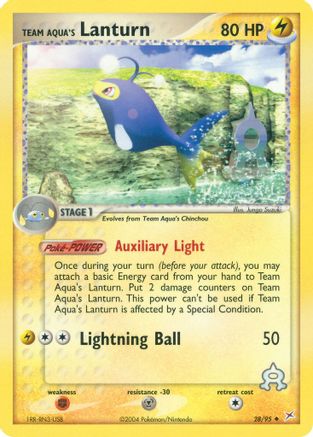 Team Aqua's Lanturn (28) Reverse Holofoil - Team Magma vs Team Aqua