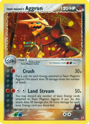 Team Magma's Aggron (7) Holofoil - Team Magma vs Team Aqua