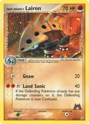 Team Magma's Lairon (36) Reverse Holofoil - Team Magma vs Team Aqua