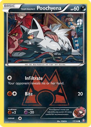 Team Magma's Poochyena (17) - Double Crisis