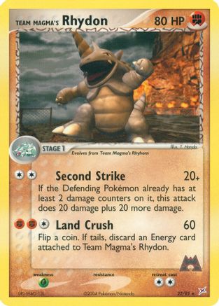 Team Magma's Rhydon (22) Reverse Holofoil - Team Magma vs Team Aqua