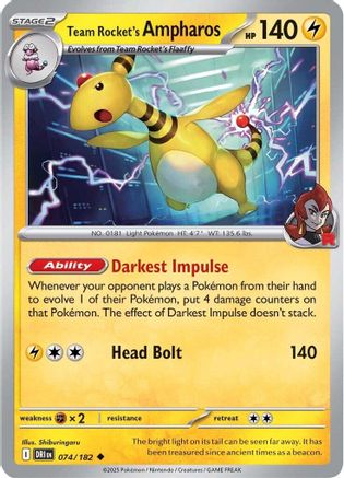 Team Rocket's Ampharos (74) - Destined Rivals