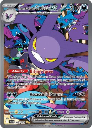 Team Rocket's Crobat ex (Alternate Full Art) (234) Holofoil - Destined Rivals