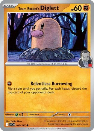 Team Rocket's Diglett (100) Reverse Holofoil - Ascended Heroes
