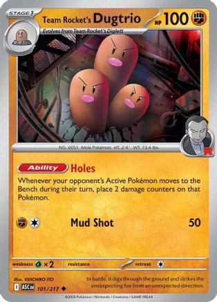 Team Rocket's Dugtrio (101) - Ascended Heroes