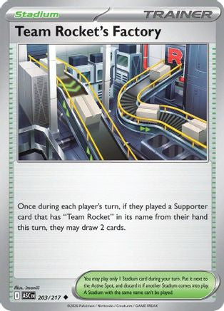 Team Rocket's Factory (203) Reverse Holofoil - Ascended Heroes
