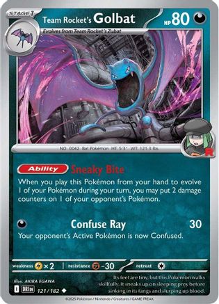 Team Rocket's Golbat (121) Reverse Holofoil - Destined Rivals