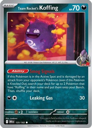 Team Rocket's Koffing (125) Reverse Holofoil - Destined Rivals