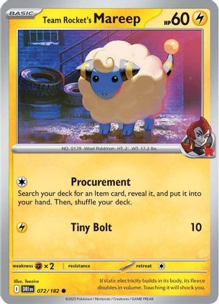 Team Rocket's Mareep (72) Reverse Holofoil - Destined Rivals