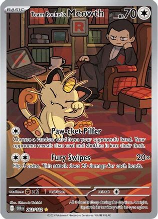 Team Rocket's Meowth (203) Holofoil - Destined Rivals