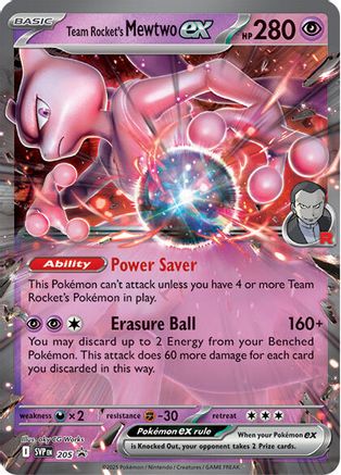 Team Rocket's Mewtwo ex (205) Holofoil - Black Star Promos