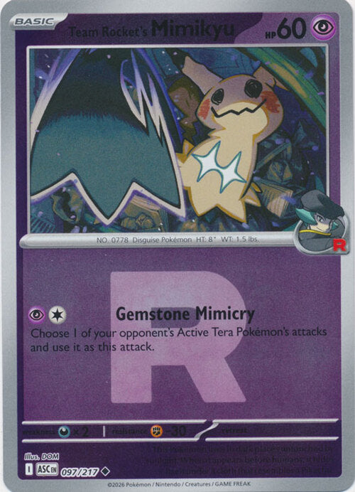 Team Rocket's Mimikyu (Team Rocket) (97) Reverse Holofoil - Ascended Heroes