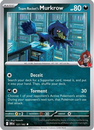 Team Rocket's Murkrow (127) Reverse Holofoil - Destined Rivals