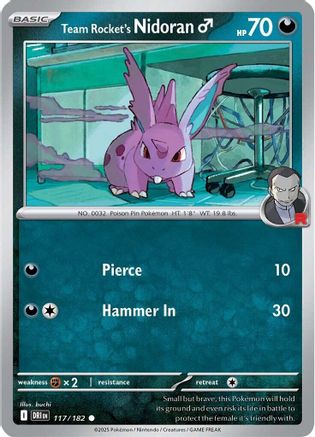 Team Rocket's Nidoran M (117) Reverse Holofoil - Destined Rivals