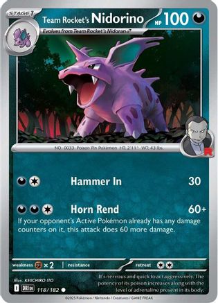 Team Rocket's Nidorino (118) - Destined Rivals