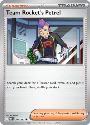 Team Rocket's Petrel (207) Reverse Holofoil - Ascended Heroes