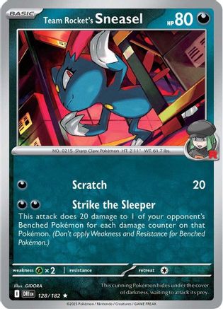 Team Rocket's Sneasel (128) Holofoil - Destined Rivals