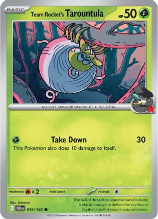 Team Rocket's Tarountula (19) Reverse Holofoil - Destined Rivals