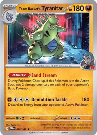 Team Rocket's Tyranitar (96) Reverse Holofoil - Destined Rivals