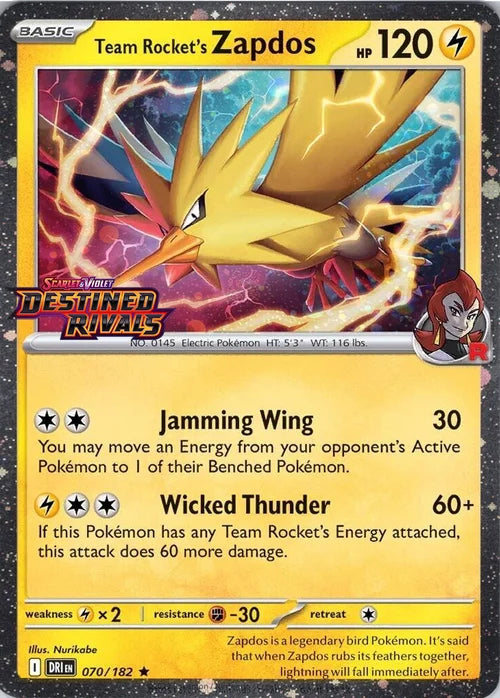 Team Rocket's Zapdos (Stamped) (70) Holofoil - Miscellaneous Cards & Products