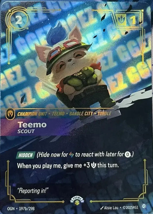 Teemo – Scout (GG EZ) (197b) Foil - Riftbound Promotional Cards