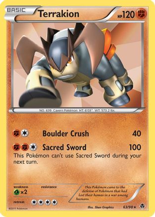 Terrakion (63) Reverse Holofoil - Emerging Powers