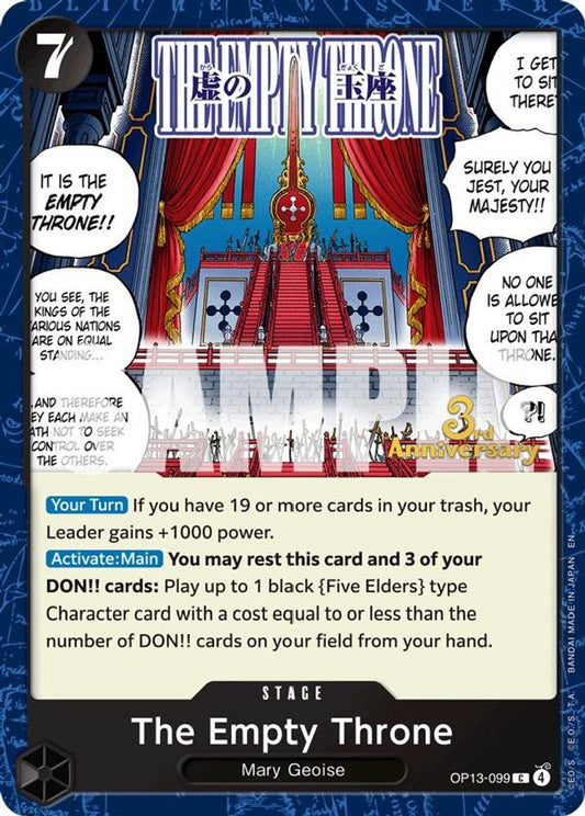 The Empty Throne (OP13-099) 3rd Anniversary Tournament Cards