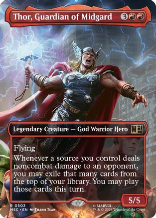 Thor, Guardian of Midgard (Borderless) (503) Foil - Commander: Marvel Super Heroes