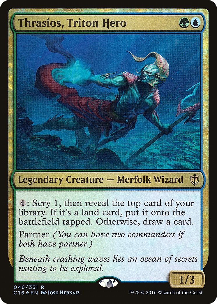 Thrasios, Triton Hero (046) Foil - Commander 2016