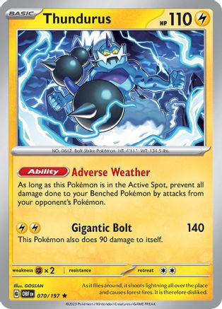 Thundurus (70) Reverse Holofoil - Obsidian Flames