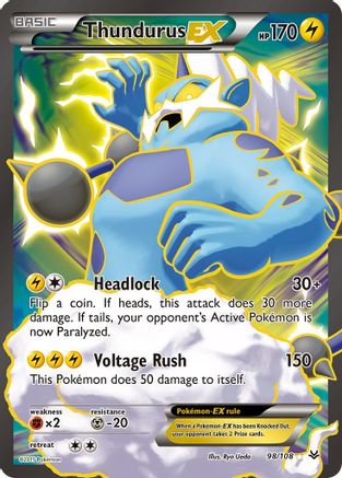 Thundurus EX (Full Art) (98) Holofoil - Roaring Skies