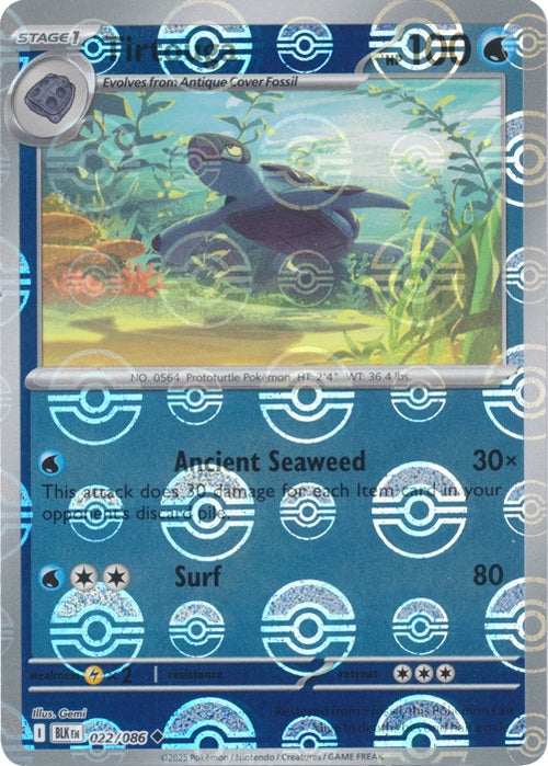 Tirtouga (Poke Ball Pattern) (22) Reverse Holofoil - Black Bolt