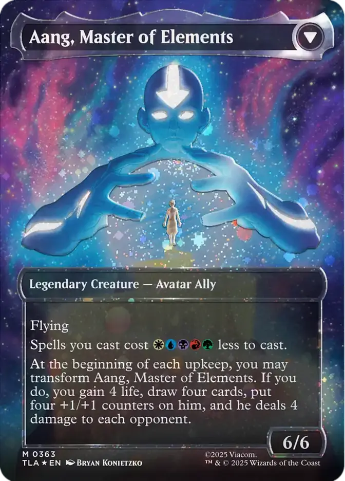 Avatar Aang // Aang, Master of Elements (Borderless) (363) Raised Foil - Avatar: The Last Airbender