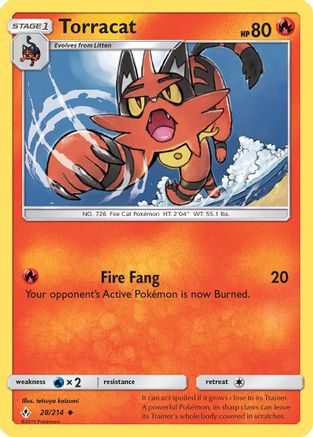 Torracat (28) Reverse Holofoil - Unbroken Bonds