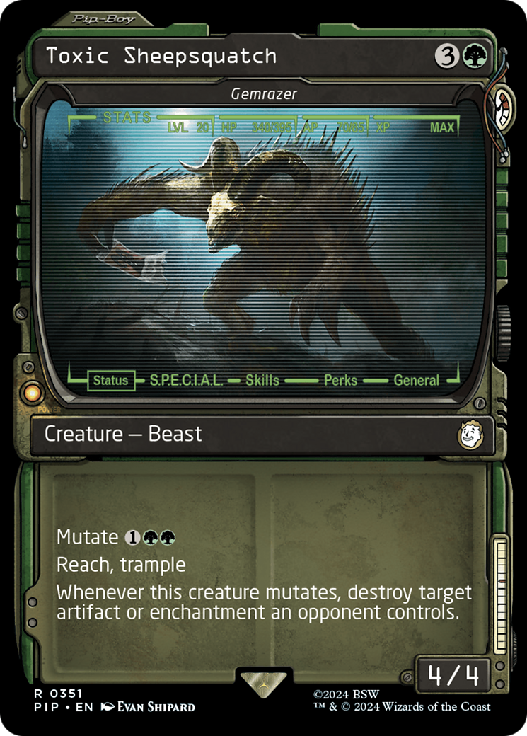 Toxic Sheepsquatch – Gemrazer (Showcase) (351) Foil - Fallout