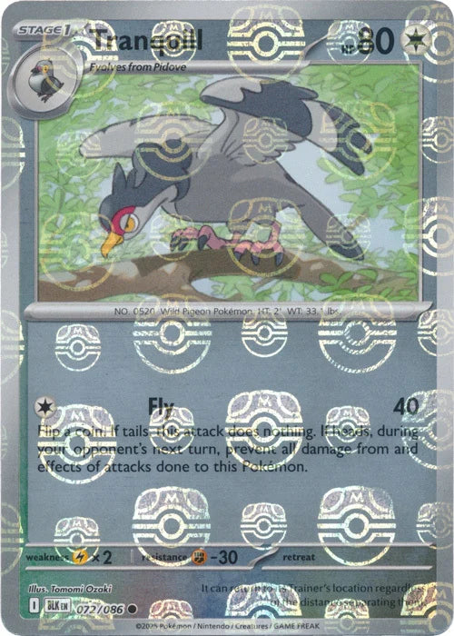 Tranquill (Master Ball Pattern) (72) Reverse Holofoil - Black Bolt