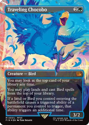 Traveling Chocobo (Borderless) (Neon Ink Blue) (511C) Foil - FINAL FANTASY